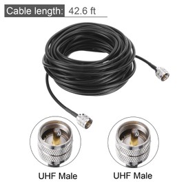 uxcell RG58 RF Coax Cable UHF Male to UHF Male Antenna Cable 42.6 Ft