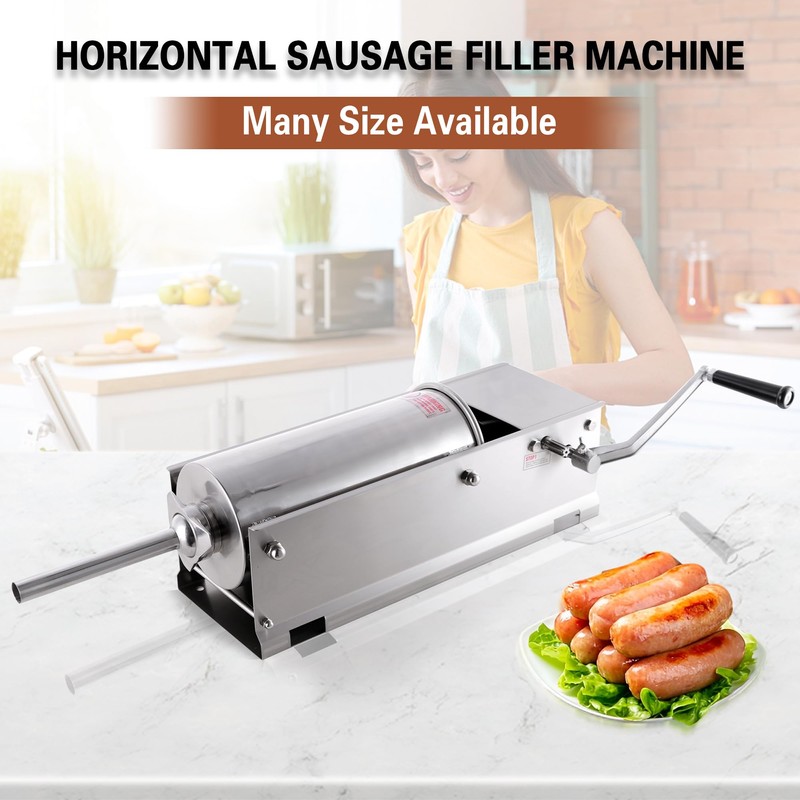 Hakka Sausage Stuffer 2 Speed Stainless Steel Vertical Sausage Maker