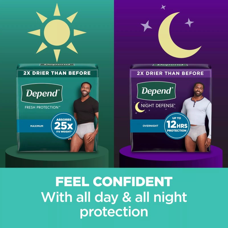 Depend Fresh Protection Incontinence Underwear for Men XX Large 44