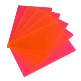 5 Pack Acrylic Sheet Pink Fluorescent Colored Translucent Sheets Easy to Cut for DIY Art Projects,Crafting,Display Project,Signs,Painting,Laser Cutting Plastic Plexiglass Panel 8x12" 2.8mm Thick