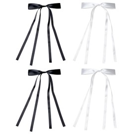 4pcs Bow Hair Clips, Tassel Ribbon Hair Bows Barrettes Clips With Long Tail for Girls Women Hair Accessories, Hair Ribbons for Women Hair Ribbon Hair Accessories,