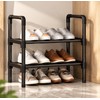 Multi-Layer Shoe Rack for Entryway Storage – Space-Saving Black Shoe
