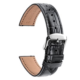 TStrap Extra Long Watch Band - XL XXL Leather Watch Straps for Men - Black Soft Quick Release Watchband for Large Wrist Replacement - 12mm 16mm ... 20mm 22mm 24mm