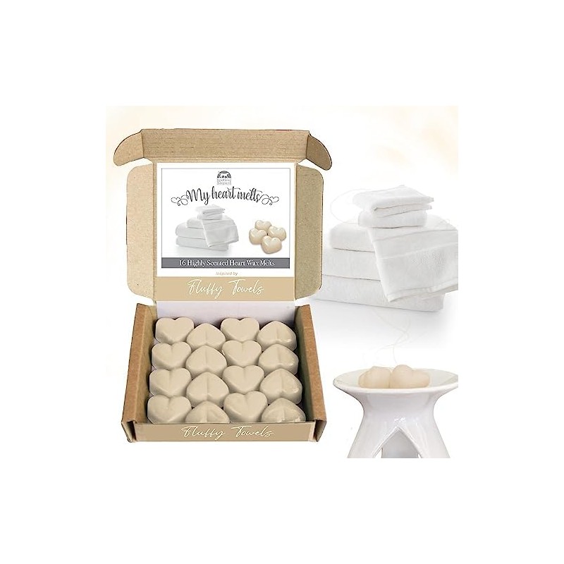Fluffy Towels Wax Melts: 16 pcs Heart Shaped Melts Scented