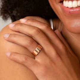 NIQIPOK Auvulis Migraine Rings for Women Men Vitality Ring Anti Snoring Rings Lymphatic Therapy Rings Adjustable Lymphatic Jewelry (Gold)