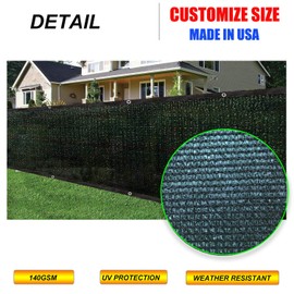 Eden's Decor Fence Privacy Screen - Customizable Commercial Grade Fence Screen Privacy Screen 140 GSM for for Backyard Deck, Patio, Balcony, Pool, Fence(Dark Green, 8ft X 38ft)