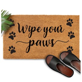 MAINEVENT Wipe Your Paws Doormat Outdoor 30x17 Inch, Door Mat Wipe Your Paws, Welcome Mat Wipe Your Paws Coir Door Mat, Wipe Your Paws Outdoor Mat, Cat Gift, Dog Gift, Cat Lover Gift, Dog Lover Gift