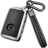 Yonmcfn for mazda key fob cover with metal/leather keychain,TPU 4 Buttons Key case,compatible with 2020 2021 2022 2023,CX-5, CX-3, CX-9 Hatchback Remote smart Key,car Key Accessories,Black