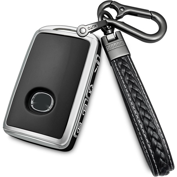 Yonmcfn for mazda key fob cover with metal/leather keychain,TPU 4