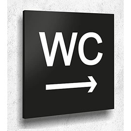 Door Sign Visitor Toilet Sign Black Matt UV Print 12 x 12 cm - 3 mm Aluminium Composite - Made in Germany Item No. A 2017