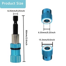 Homefantasy Pack of 3 magnetic quick change bit holder, magnetic bit holder, drywall bit, magnetic, bit holder, cordless screwdriver, magnetic bit holder, for cordless screwdriver, drill, plasterboard