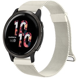 Metal Strap for Garmin Vivoactive 4,Forerunner 255/265,Venu 2/Venu 3, 22mm Metal Stainless Steel Replacement for Garmin Vivoactive 4 (22mm, Starlight)