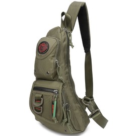 Sling Chest Bags, Sling Backpacks Shoulder Fanny Backpack Purse Crossbody Bag for Men Women Outdoor Riding Running Travel (Army Green)