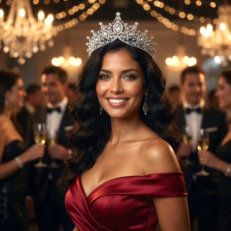 2 Piezas Coronas Princesa con Cristal para Niña y Mujer