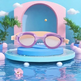 HD Anti-Fog Kids' Swimming Goggles for Boys and Girls Waterproof Pink Bag 5ea
