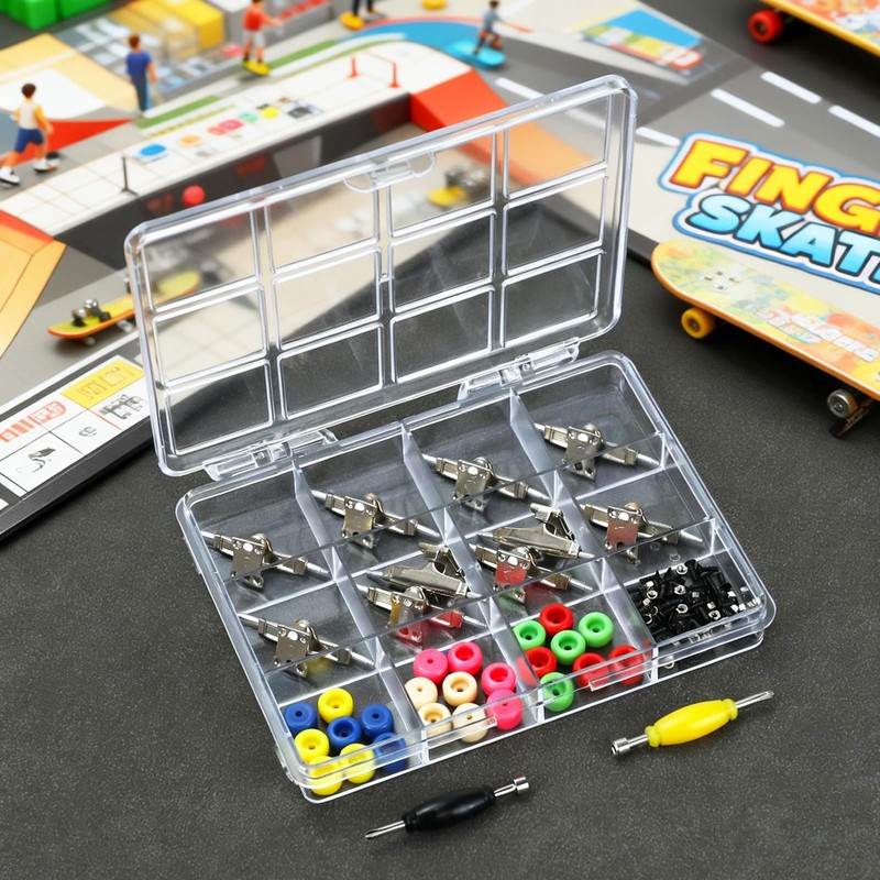 DisplayMore 101PCS 33MM Ultra-Professional Extended Fingerboard Trucks & Multicolor Bearingless