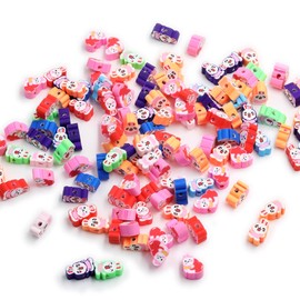 100 Pcs Easter Polymer Clay Beads Cute Bunny Heishi Spacer Beads Supplies for DIY Bracelet Earring Necklace Jewelry Making (Rabbit)