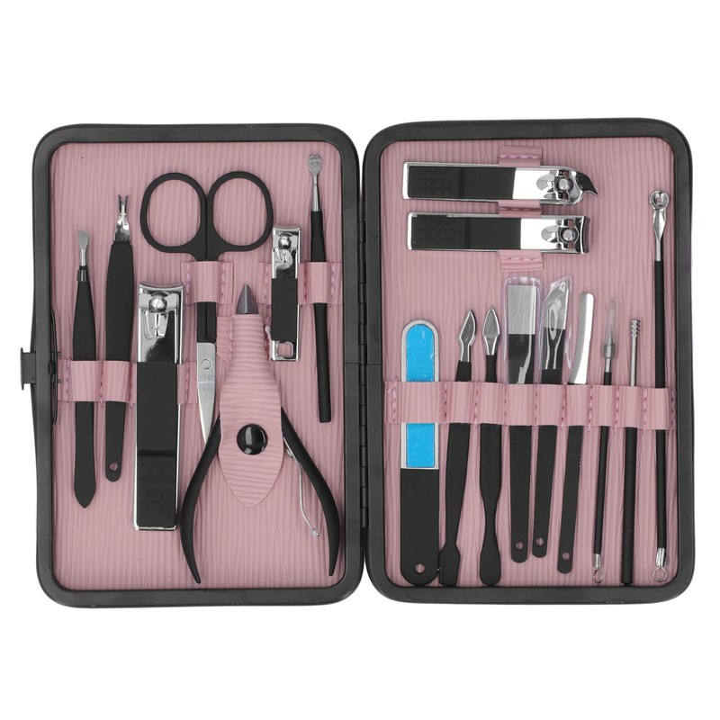 18 Pcs Manicure Set Portable Eyebrow Trimmer Dead Skin Pliers