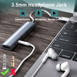 USB C Hub, Multi Port USB Type C Hub, Adapter USB C Dongle for MacBook Pro, 5 in 1 USB C to HDMI Multport Adapter for Home Business Travel
