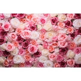 7x5ft Pink Roses Wedding Backdrop Flowers Wall Photography Background Various Floral Roses Backdrops Anniversary Birthday Wedding Baby Shower Backgrounds Decor Children Adults Video Studio Prop
