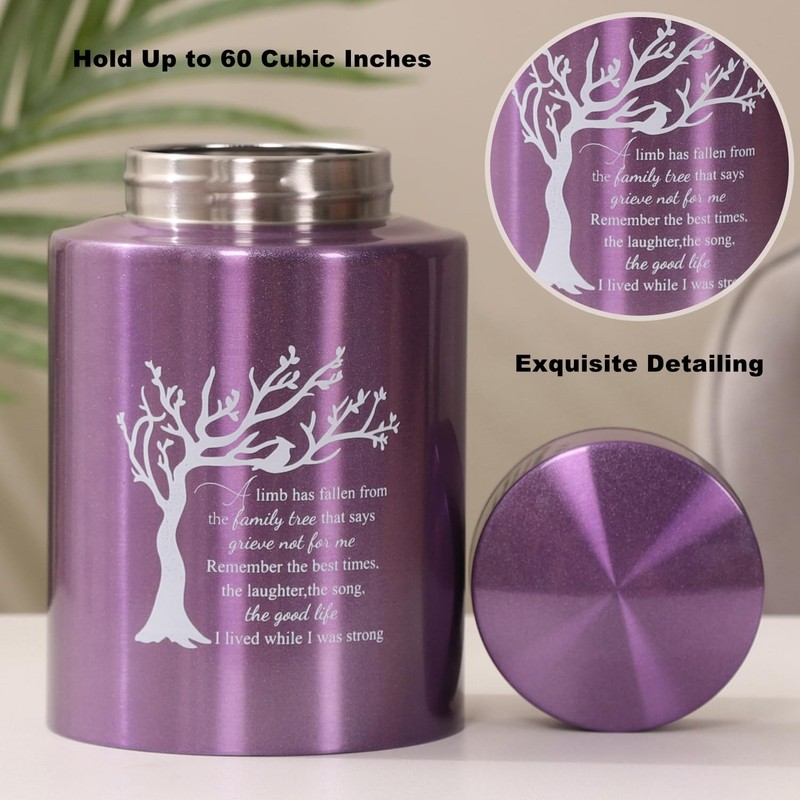 Tree of Life Medium Urns for Human Ashes, Angel Wings