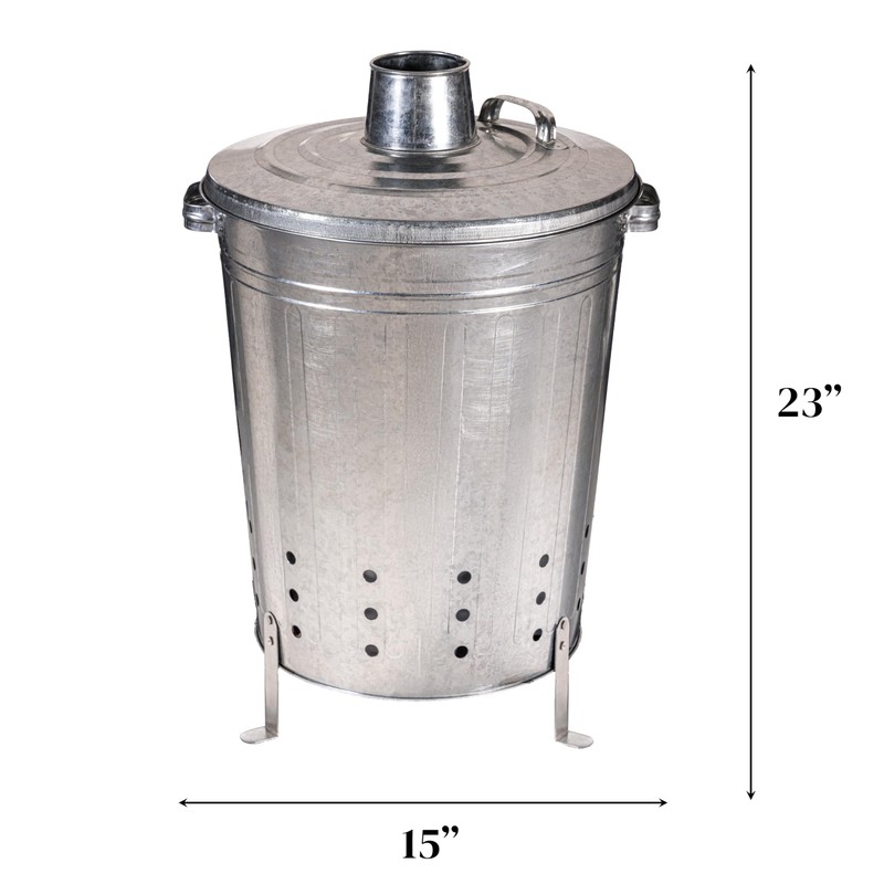 Evergreen Incinerator Burn Barrel with Lid | Yard Waste Garden