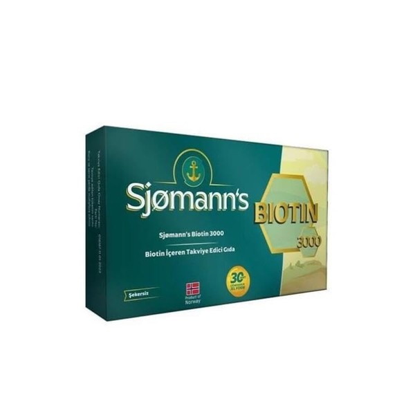 Sjomann's Biotin 3000 İçeren Takviye Edici Gıda 30 Adet Çiğnenebilir