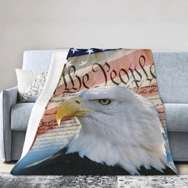 American Bald Eagle Flag Blanket Soft Lightweight Throw Blankets Cozy Flannel Bed Throws for Sofa Couch Travel Home Room Bedroom Decor Gifts for Kids Women Adults 60"x50"