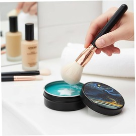 Juego de jabón y almohadilla limpiadora de brochas maquillaje en forma estrella con depurador incorporado, limpiador fórmula suave para brochas y esponjas, estuche apto para viajes (60
