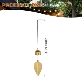 PATIKIL Gold Foil Hanging Bell 35cm Chinese Feng Shui Bell Lucky Wind Chime for Door Window Home Decoration Wealth Safety Pendant Bell Shape Gold Color