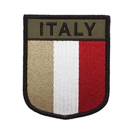 2 Stück Italien Militär Stickerei Patch Abzeichen mit Haken und Loop Backing