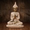 Outbit Buddha Statue, Mini Sandstone Buddha Statue Metriya Statue, Gold