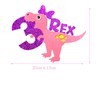 Decoración para tarta con diseño de dinosaurio rosa