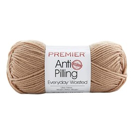 Premier Yarns Anti-Pilling Everyday Worsted Yarn, Soft Acrylic Yarn, Ideal Yarn for Crocheting and Knitting, Machine Washable, 180 yds, Parchment