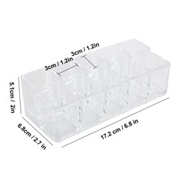 Lipstick Holder Organiser, Lipstick Rack, 10 Grids Transparent Lipstick Holder Organiser Acrylic Cosmetic Display Rack Stand for Home Beauty Salon