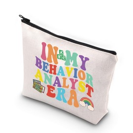 XYANFA In My Behavior Analyst Era Applied Behavior Analysis Makeup Bag Rbt Bcba Gift Aba Therapist Appreciation Gifts Autism Awareness Cosmetic Bag (BEHAVIOR ANALYST ERA)