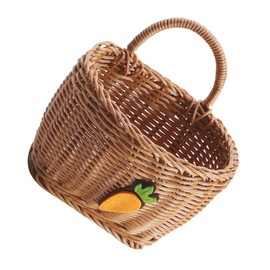 Ciieeo Woven Wall Hanging Basket for Potatoes Onions Garlic and Ginger Rustic Imitation Rattan Storage for Kitchen Bathroom Home Decor and Decorative Fruit Organizer
