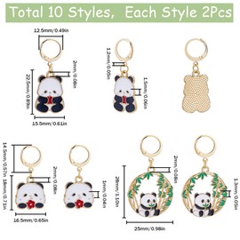 SUNNYCLUE 1 Box of 20 Panda Stitch Markers Cute Crochet Marker Charms Enamel Animal Stainless Steel Lever Clasps Metal Knitting Markers Removable Crochet Markers for Clip On for DIY Crochet Stric