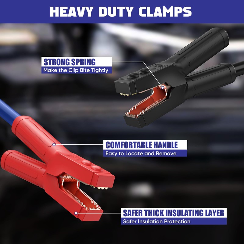 EXTRESPO 2/0 Gauge 30 FT Heavy Duty Jumper Cables, 1500Amp