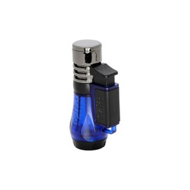 Palió Vesuvio Triple Jet Flame Torch Lighter, Apex Flame for Precision Lighting and Touch-Ups, Extra-Large Translucent Fuel Tank, Blue