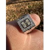 Harlembling Big 2.6ct Emerald Cut MOISSANITE Solitaire Mens Real Solid