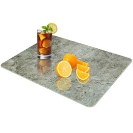 VSAR House Tempered Glass Cutting Board for Kitchen, 16"x12" Glass Cutting Board with Design, Anti-Slip Feet, Dishwasher Safe, Heat Resistant, Scratch Resistant, Brown