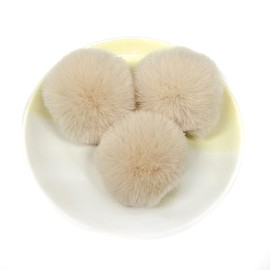 Blausky Pack of 10 5 cm Pompoms for Crafts, Colourful Large Pompoms with Elastic Band, Fake Fur Pom Poms, Fluffy Pom Poms, Pompoms, for Decorating, Sewing, DIY, Hats, Bag, Pendants, Christmas