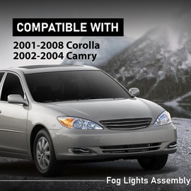 G-PLUS 2Pcs Front Fog LED Light Lamps Assembly Compatible with Camry 2002 2003 2004 neblineros para autos delantero faros antiniebla
