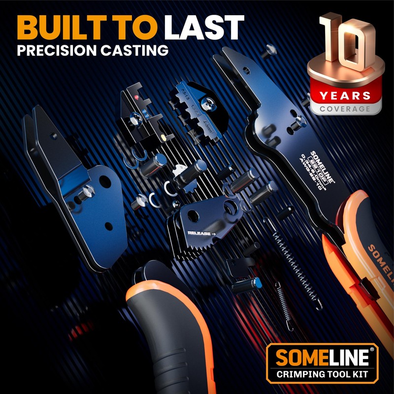SOMELINE Wire Terminals Crimping Tool, with 45 Sizes Insulated Ratcheting