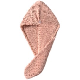 Plush Microfiber Towel Wrap for Women Fast Drying Hair Turban (Pink, One Size)