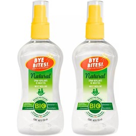 BYE BITES Repelente de Mosquitos NATURAL en Spray - Con Geraniol, Citronela y Eucalipto, Fórmula Natural y Biodegradable - En DUOPACK de 130 ml c/pieza - Protégete de los Insectos