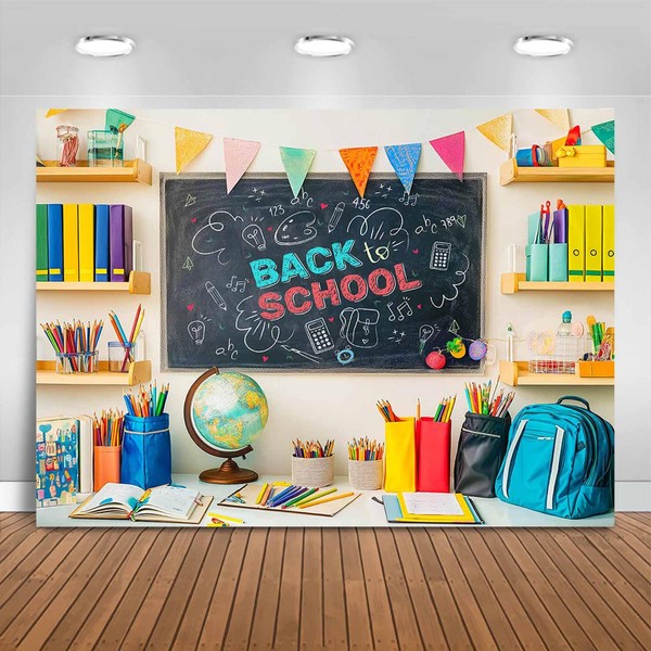 Mocsicka Back to School Backdrop Blackboard First Day of School