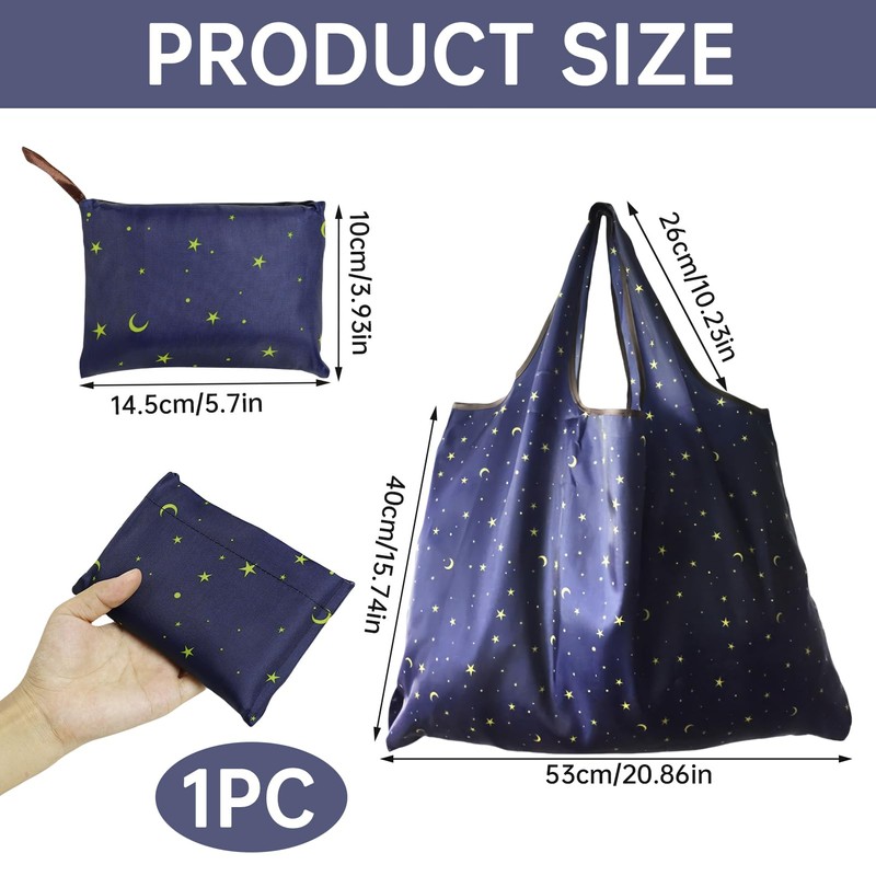 Mewflew Large Foldable Stylish Nylon Shopping Bag Portable and Reusable
