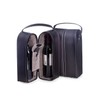 Bey-Berk Black Leather Wine Bottle Carrier – Travel Tote Bag